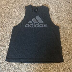 adidas Dark Gray Sleeveless Logo Tank